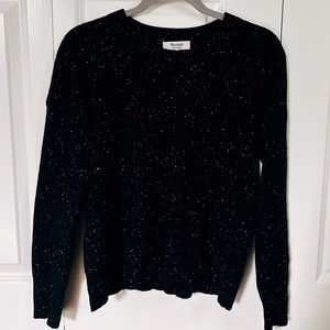 Madewell Cashmere Sweatshirt in Ebony Donegal